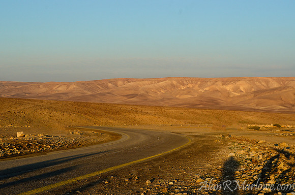 Sun setting on the Negev