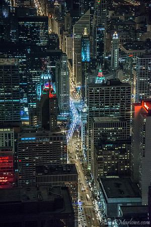 Magnificent Mile at night from the 96th