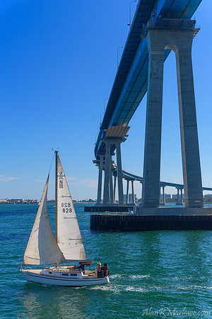 Sailing under the Coronado Bridge